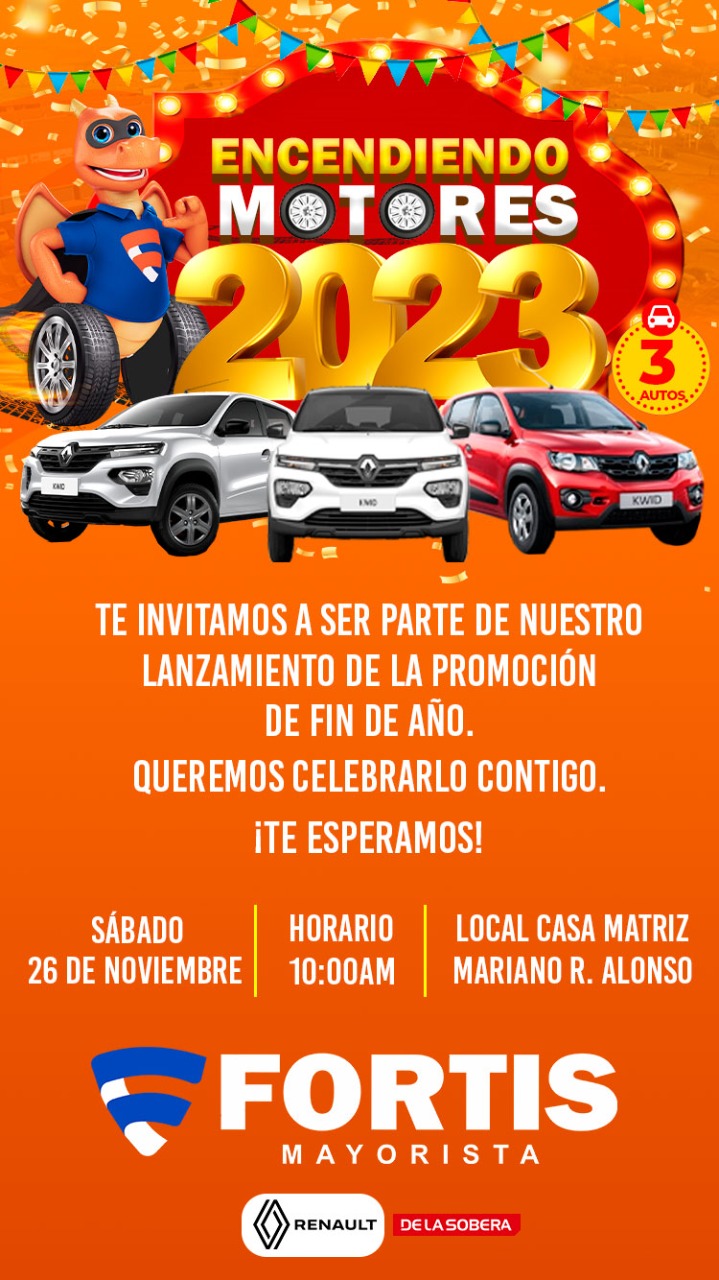 La promoción de fin de año FORTIS MAYORISTA entregara 3 autos 0 km