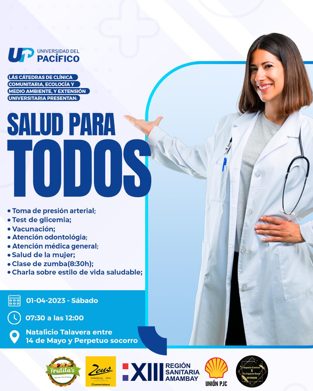 Jornada de “Salud para Todos” anuncia la Universidad del Pacífico