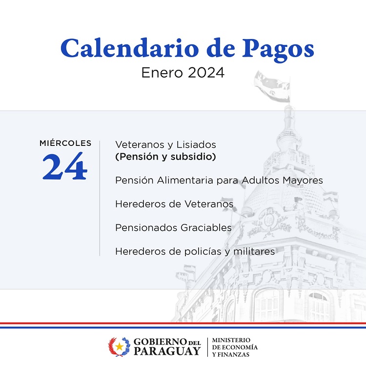 Adultos mayores, veteranos y pensionados cobrarán desde el miércoles
